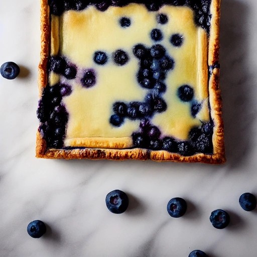 Bubbling blueberry puff pastry tart.