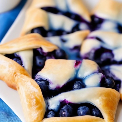 Sweet blueberry puff pastry turnovers.