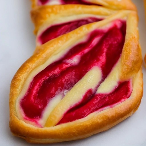 Cherry cheese danish with cream cheese filling.
