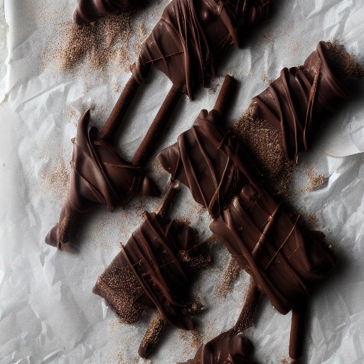 Crispy puff pastry sticks dipped in dark chocolate.