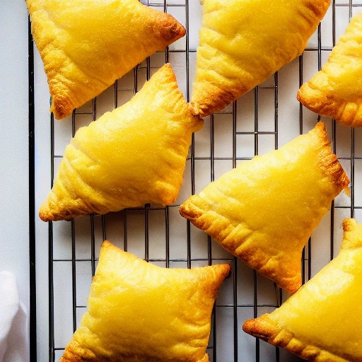 Flaky lemon cream cheese turnovers with sweet glaze.