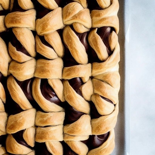 Flaky puff pastry twists filled with Nutella.