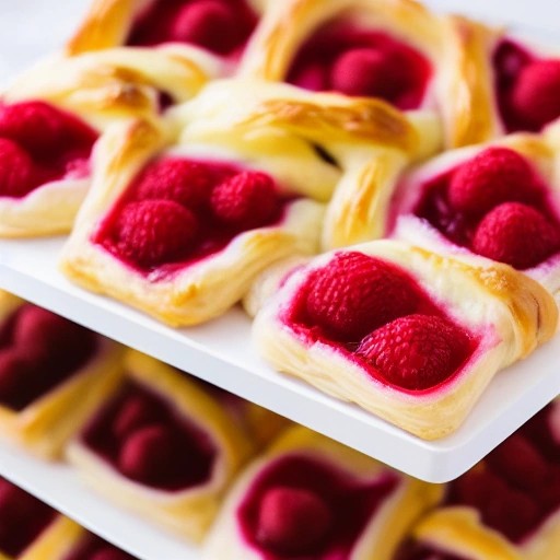 Sweet raspberry danish pastries.