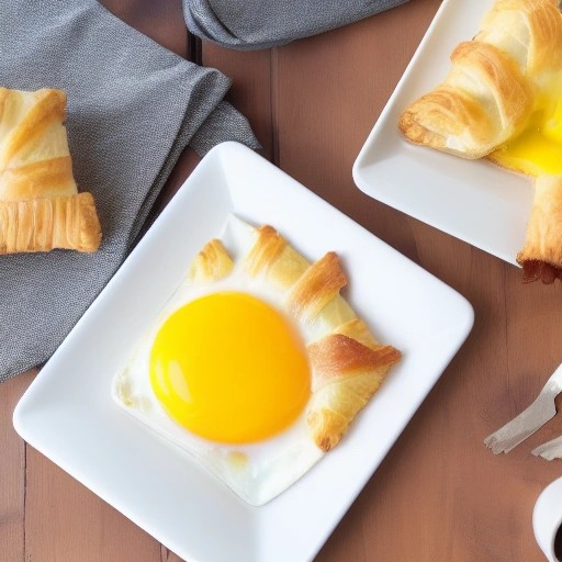 Flaky bacon egg and cheese puff pastry breakfast bundles for brunch
