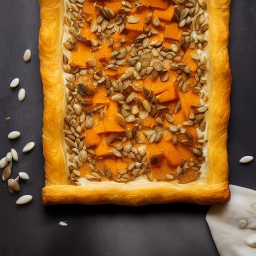 Autumn butternut squash and goat cheese puff pastry tart recipe