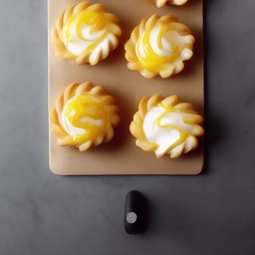 Miniature lemon meringue puff pastry tarts