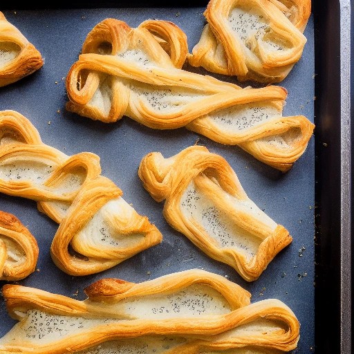 Crispy everything bagel puff pastry cheese straws savory snack