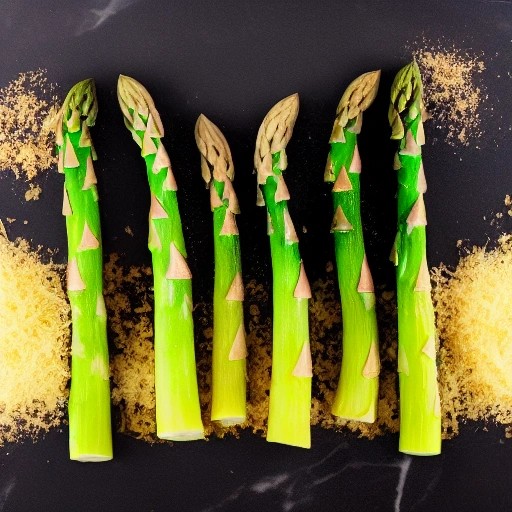 Golden puff pastry wrapped asparagus spears with grated parmesan cheese