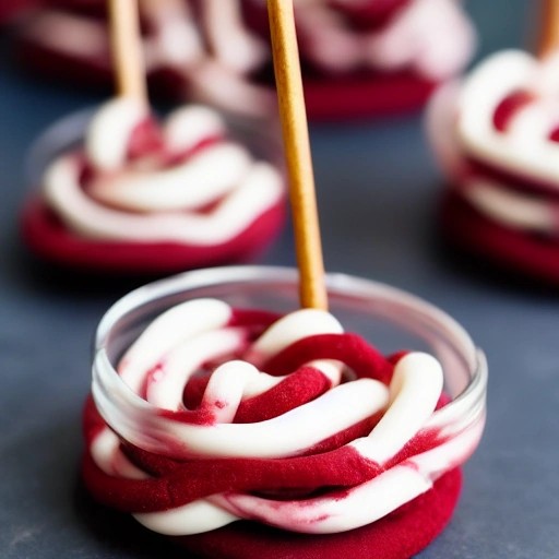 Vibrant red velvet cream cheese pastry twists