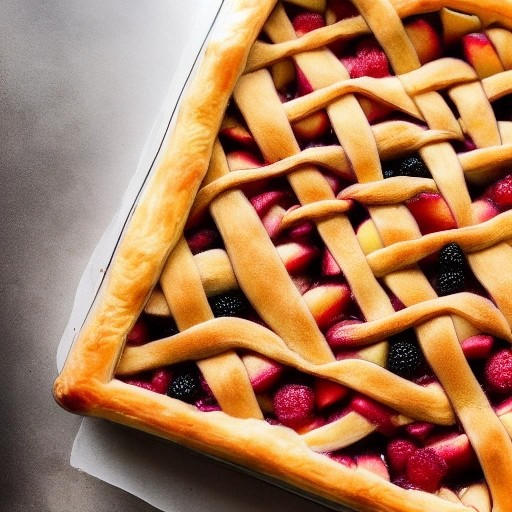 Easy ready-made puff pastry fruit slab pie
