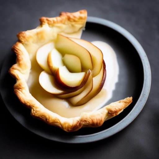 Rustic puff pastry pear tartlet with sweet almond frangipane base