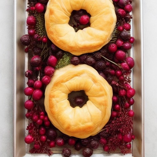 Festive savory puff pastry holiday wreath appetizer