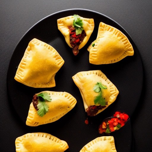 Spicy taco stuffed puff pastry hand pies with fresh tomato salsa