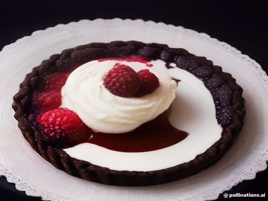 Chocolate Tart With Fresh Berries and Cream