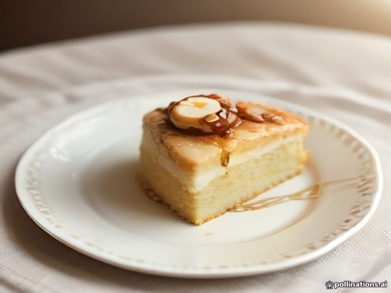 Traditional German Bee Sting Cake with caramelized honey almonds.