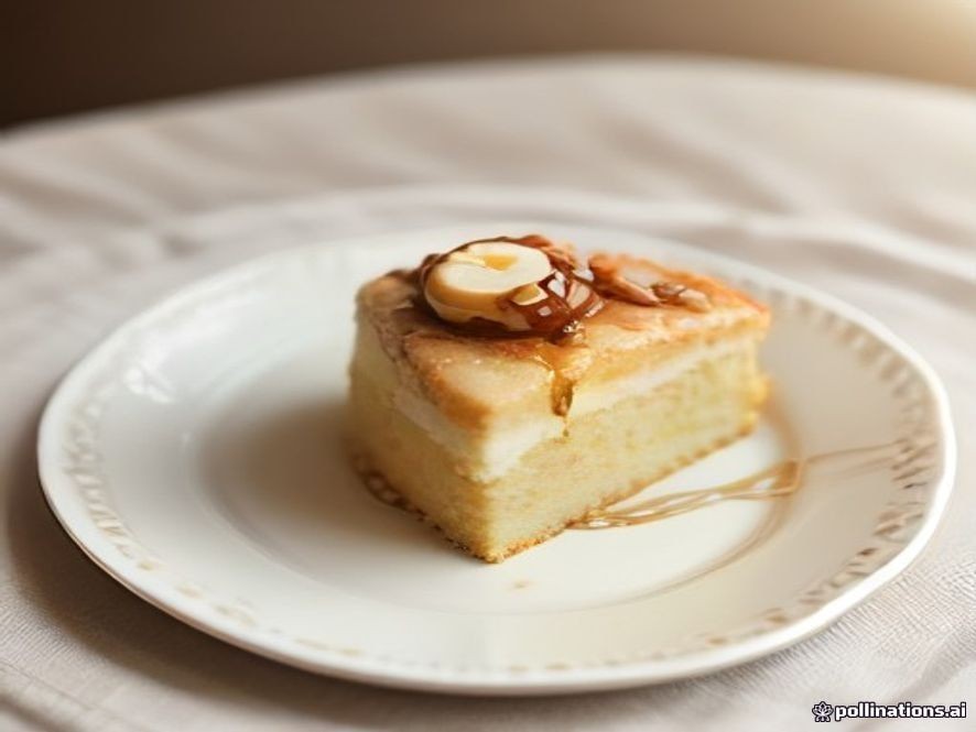 Traditional German Bee Sting Cake with caramelized honey almonds.