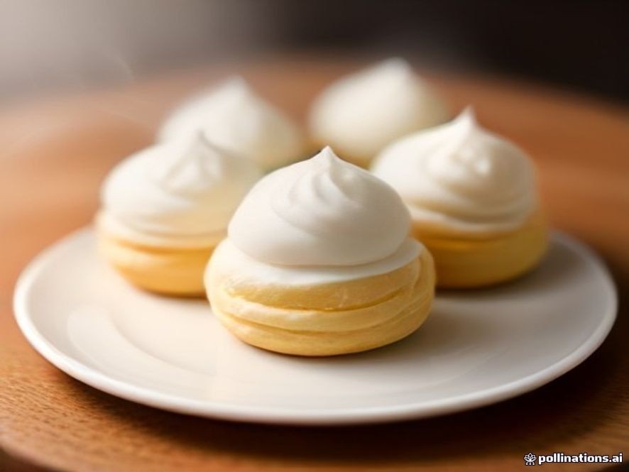 Airy German Windbeutel cream puffs filled with rich whipped cream.