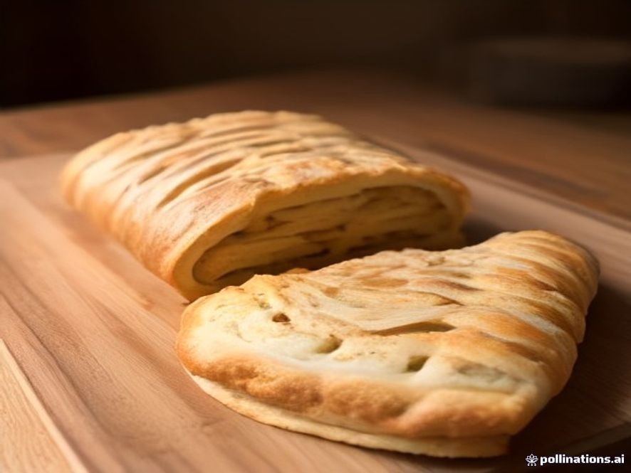 Authentic homemade German apple strudel with puff pastry crust.
