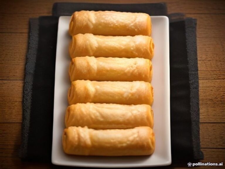 Individual German apple strudel rolls made with puff pastry