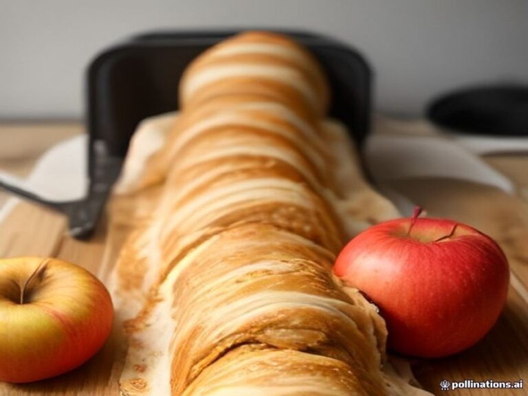 German apple strudel made with scratch homemade pastry dough