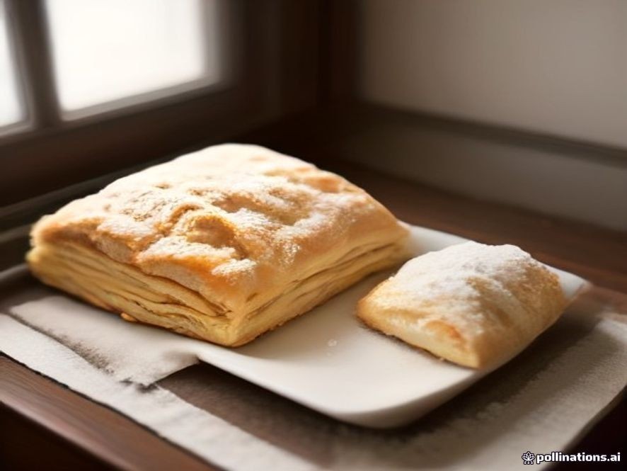 German apple strudel baked with store-bought puff pastry