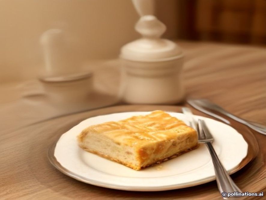 Warm German apple strudel drizzled with rich vanilla sauce