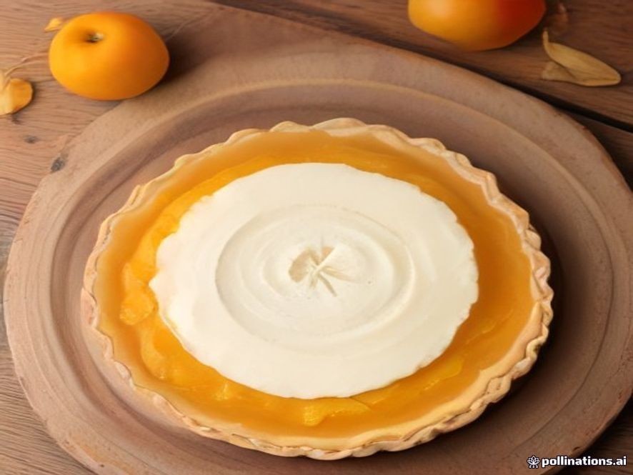 Freshly baked German apricot tart filled with rich almond cream