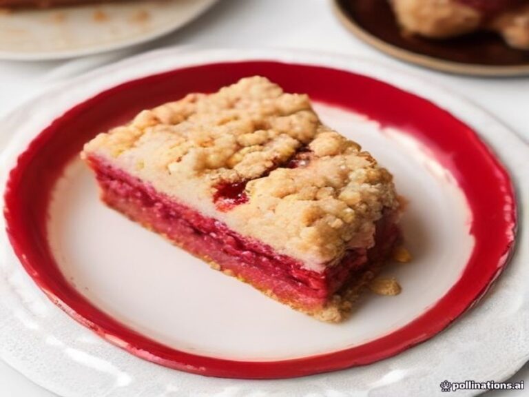 German cherry streusel cake filled with juicy red cherries
