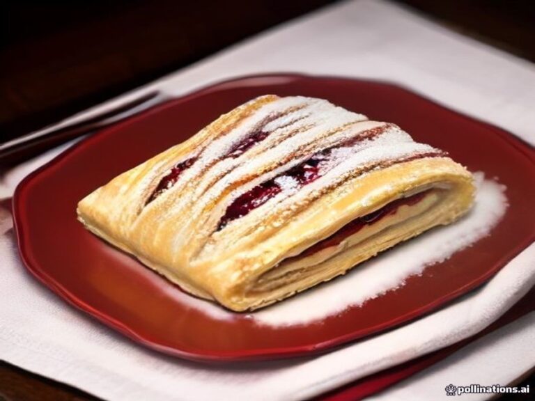 Easy German cherry strudel baked in flaky puff pastry
