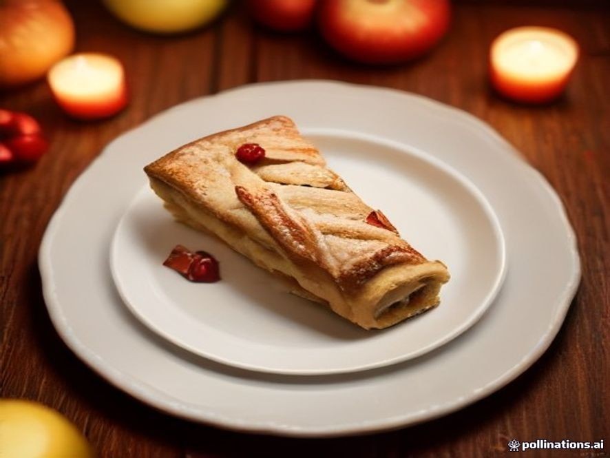 Warm German Christmas apple strudel packed with spiced apples and cinnamon