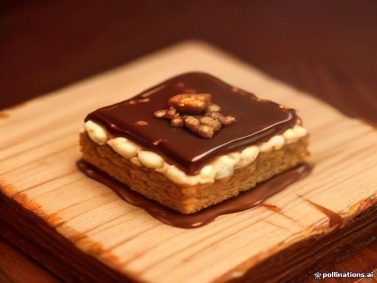 Chewy German hazelnut pastry squares topped with chocolate glaze