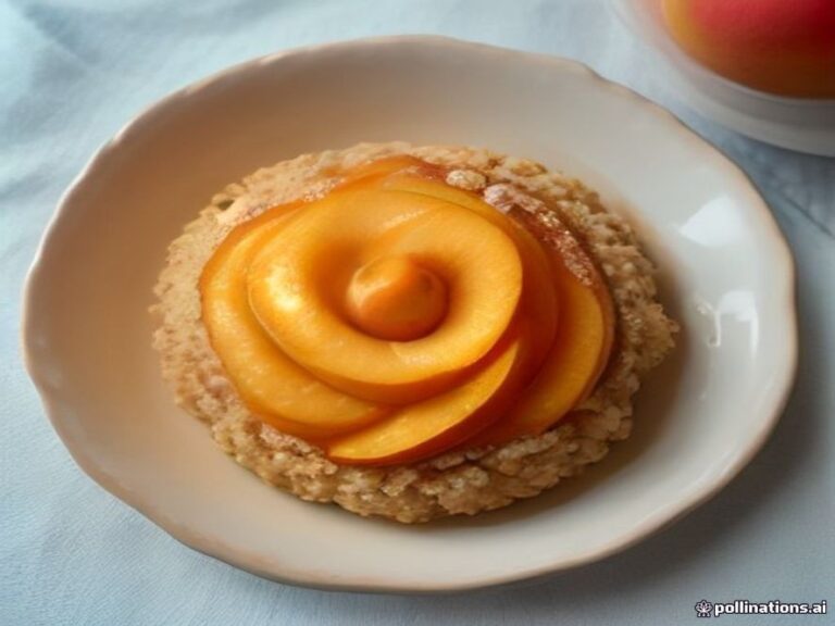German peach pastry with warm cinnamon streusel crumble