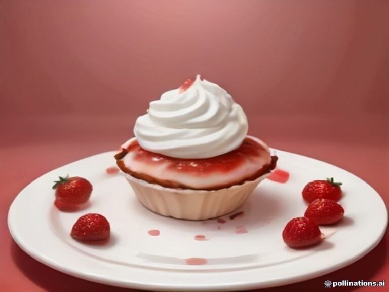 Fresh German strawberry pastry topped with whipped cream