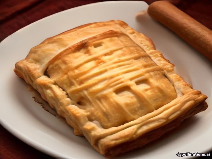 German-style apple strudel baked with flaky puff pastry
