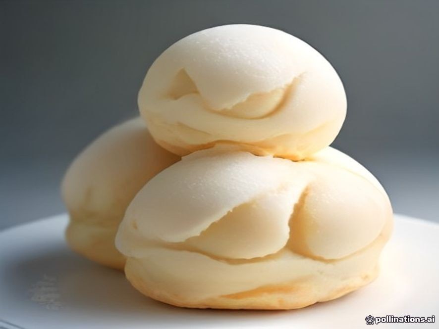 Traditional German Windbeutel cream puffs with rich vanilla cream